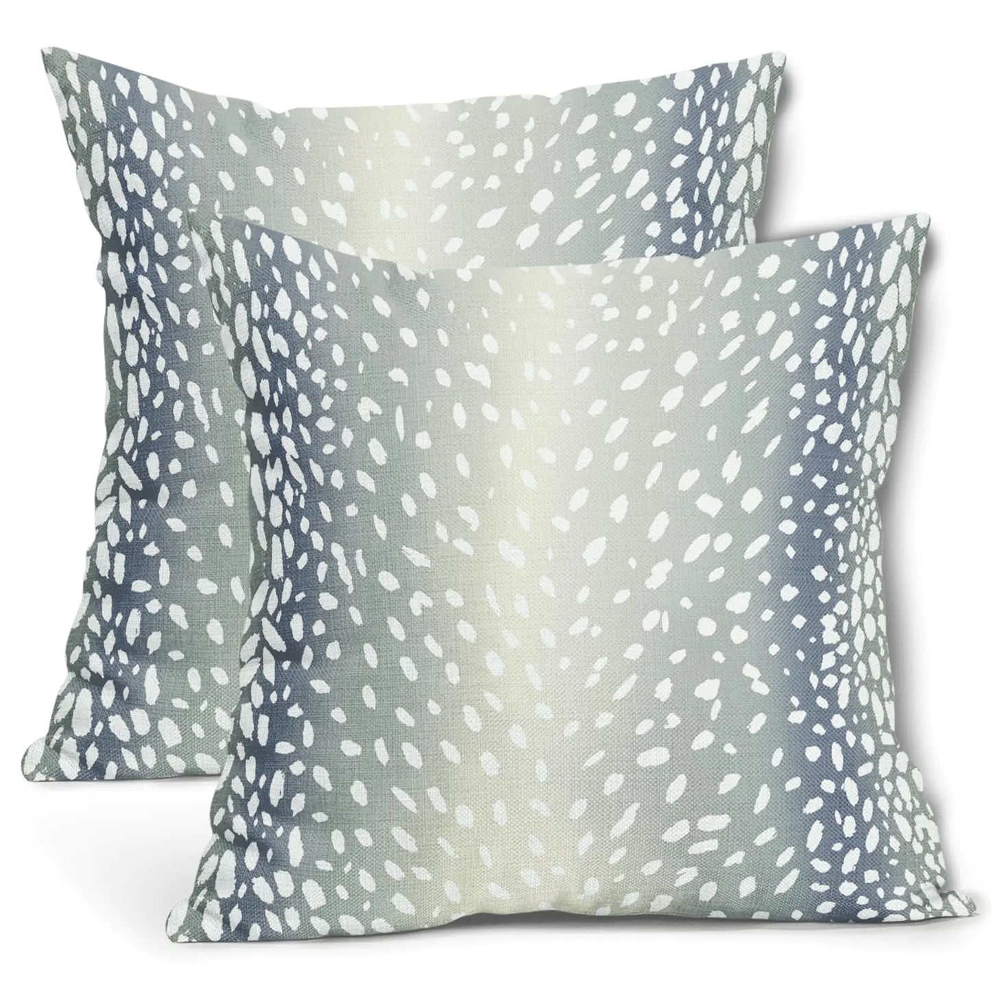 Antelope Pillow Covers 20X20 Inch Blue Gray Faux Fawn Deer Animal Print Decorative Square Pillow Cases Modern Neutral Cotton Linen Throw Pillows Set of 2 Home Decor For Sofa Couch Bedroom Outdoor