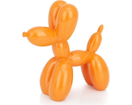 AMOIENSIS Balloon Dog Statue Decor 4 inch Vibrant Orange Balloon Dog Animal Sculpture Small Nick Nacks for Shelf Decor Small Eclectic Decor Desktop Shine Balloon Dog