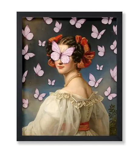 Poster Master Portrait of Auguste Strobl Painting Poster - Butterfly Print - Altered Art - Pop Art - Portrait Art - Gift for Him & Her - Chic Decor for Bedroom or Living Room 24x32 Unframed Wall Art